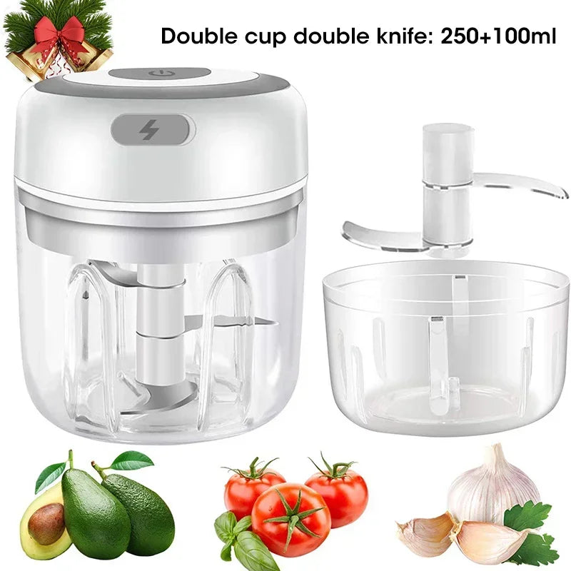 Mini Electric Garlic Chopper USB Charging 100,250,300ML