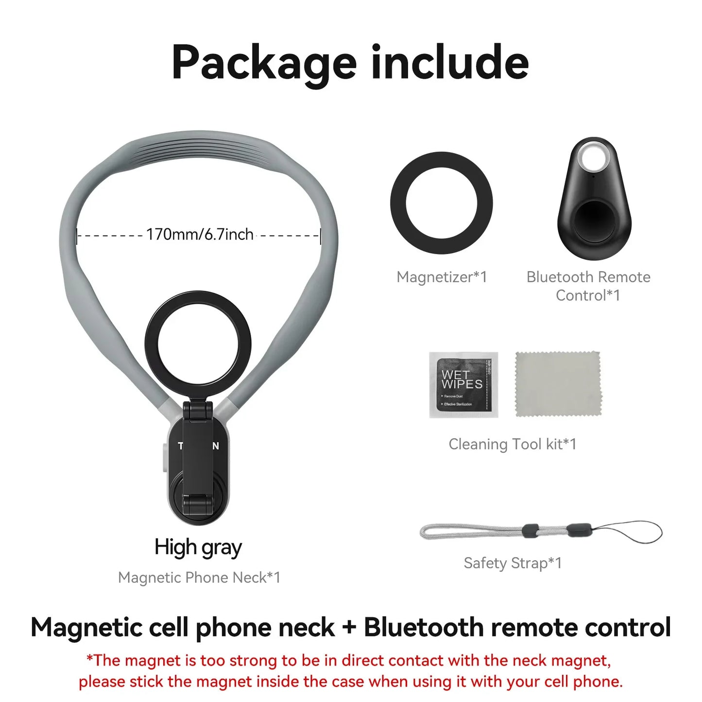 TUQ Silicone Magnetic Quick Release Neck Mount