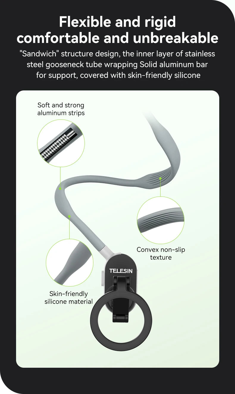 TUQ Silicone Magnetic Quick Release Neck Mount