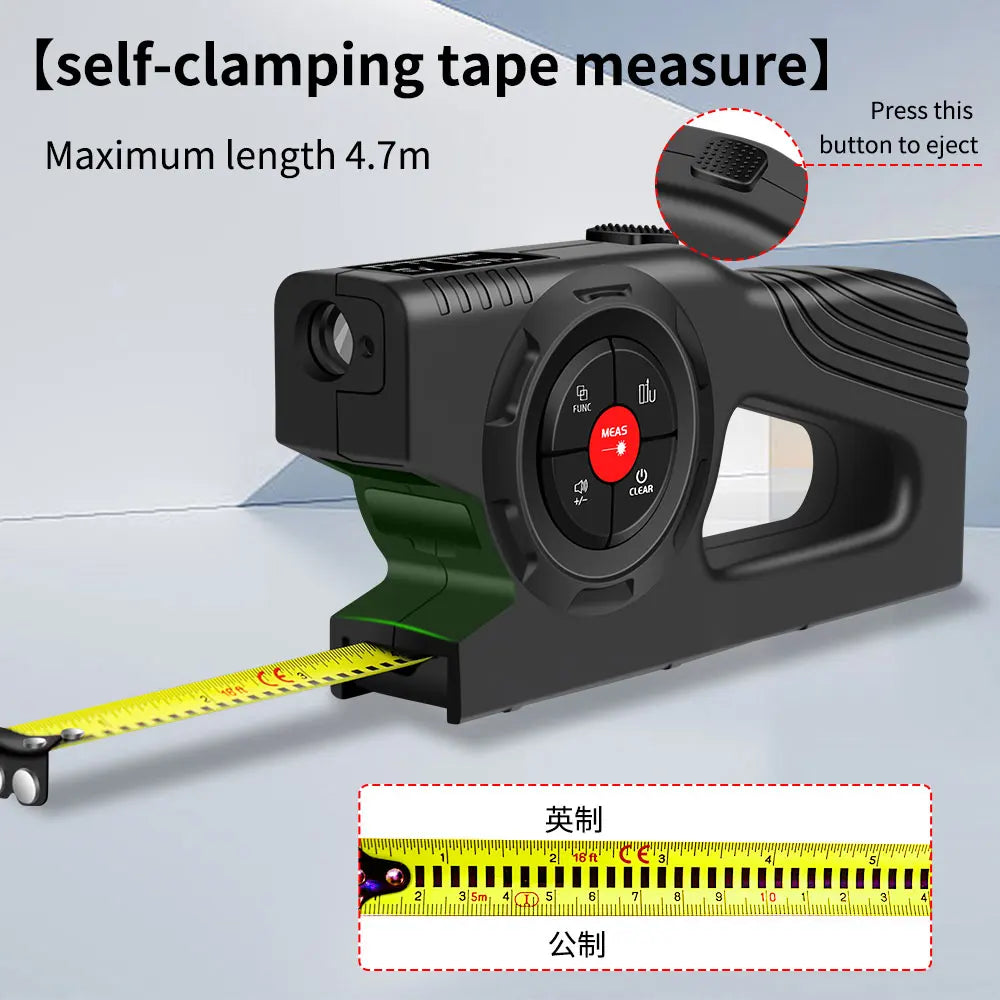 3 in 1 Laser Rangefinder 120M Tape Measure Ruler
