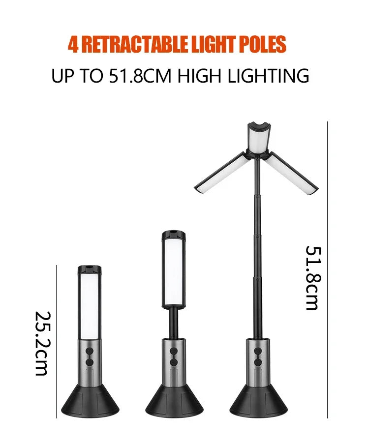 2 in 1 Rechargeable Telescopic Camping Lantern and Flashlight