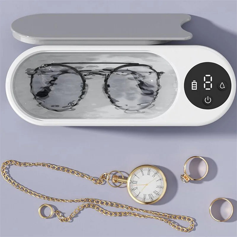 Portable Ultrasonic Cleaner Pod Jewelry, Glasses, Makeup Brushs - 450ml