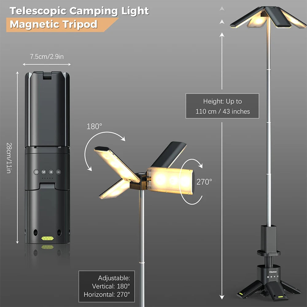 Rechargeable Outdoor Hiking/Fishing Tent Lamp 6000 LM,14000mAh
