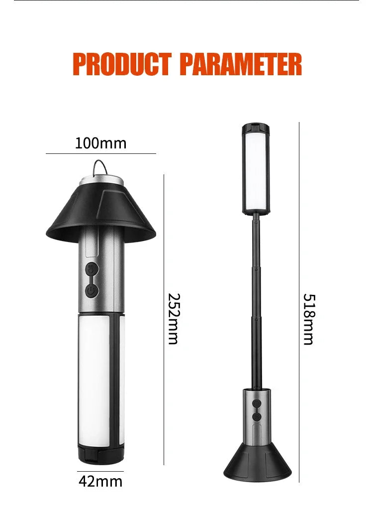 2 in 1 Rechargeable Telescopic Camping Lantern and Flashlight