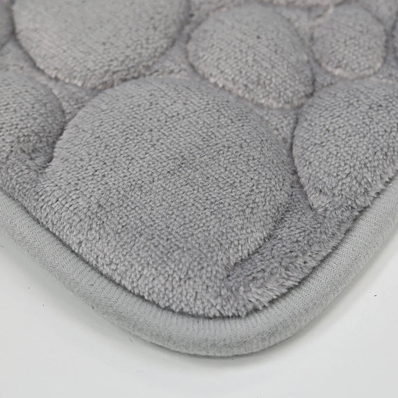 Water-absorbing and Non-slip Bathroom Floor Mat Stone Pattern- 3 Pcs Set