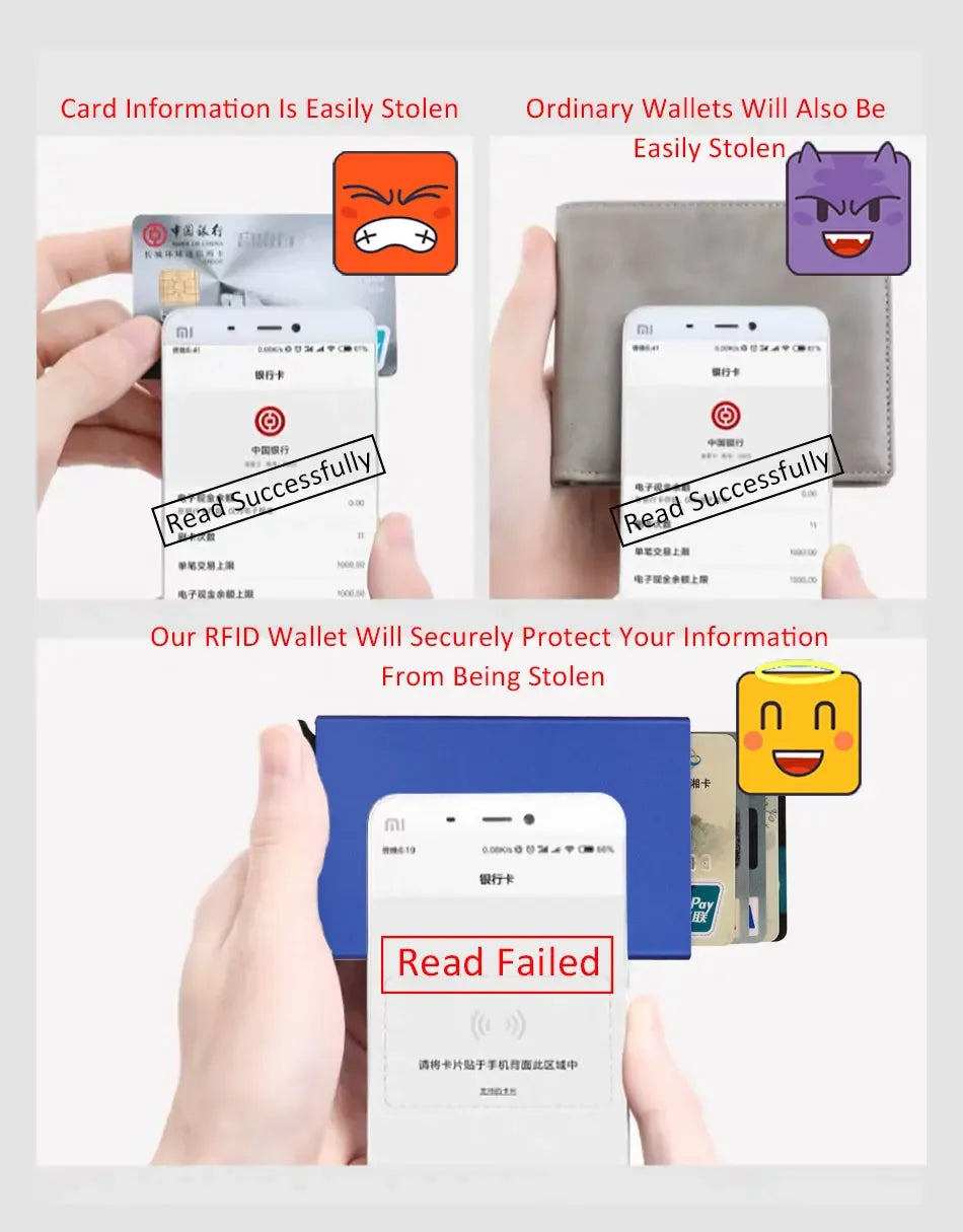 RFID Metal Credit Card Smart Wallet