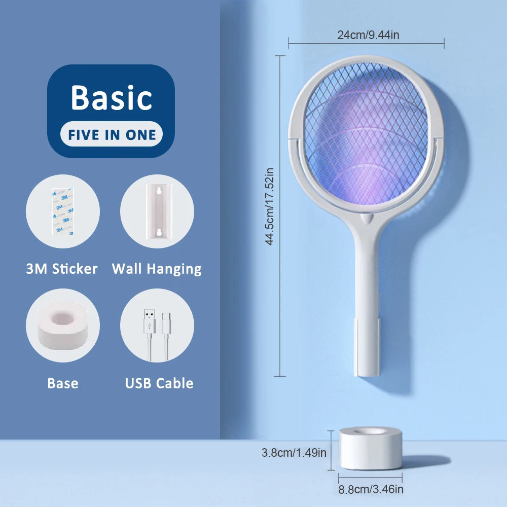 UniQuick Rotating Head Bug Zapper Racket Rechargeable for House Hold