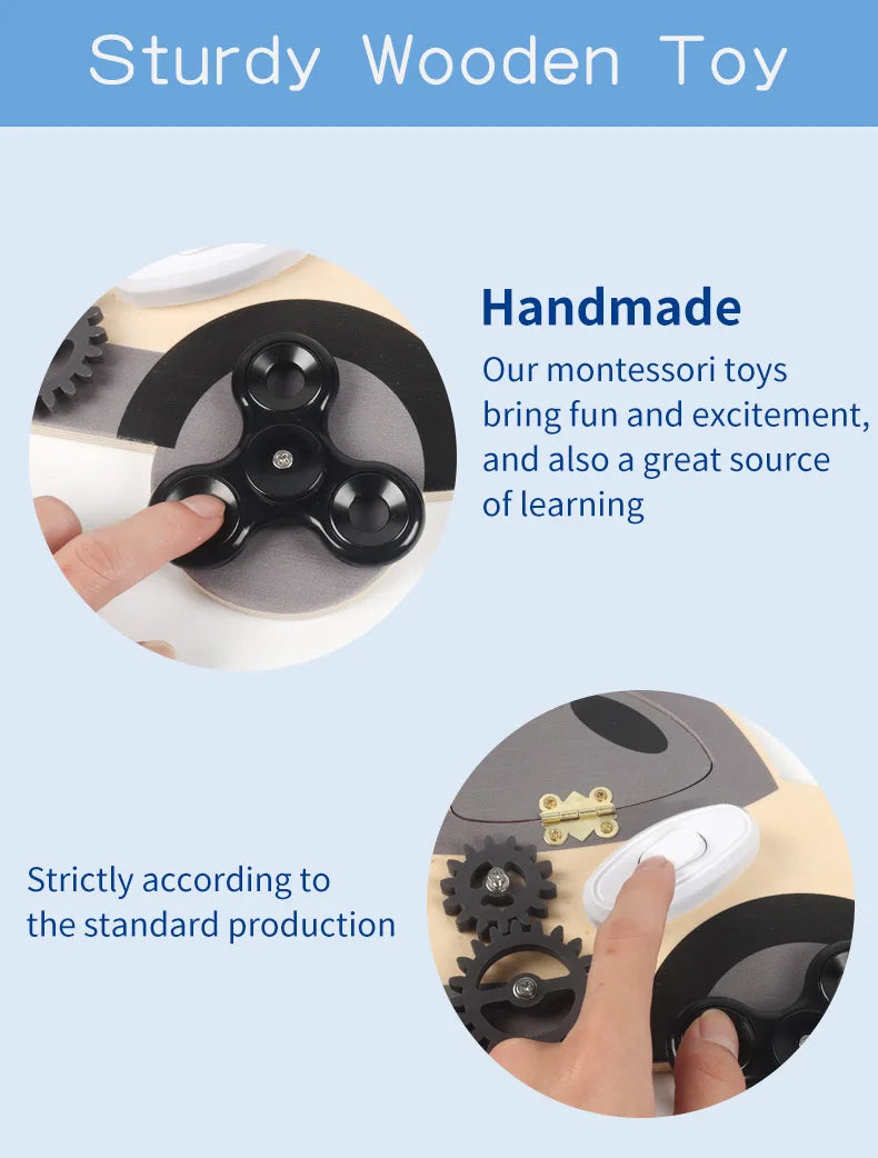 Sensory Steering Wheel Wooden Busy Board(3-36 Months)