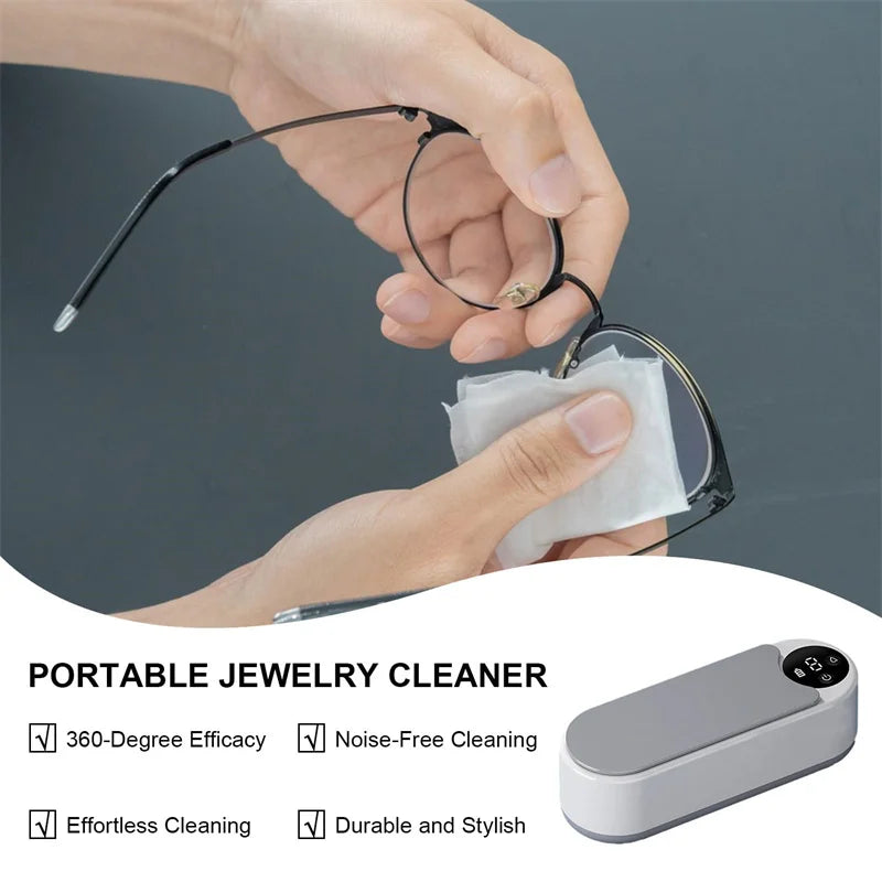 Portable Ultrasonic Cleaner Pod Jewelry, Glasses, Makeup Brushs - 450ml