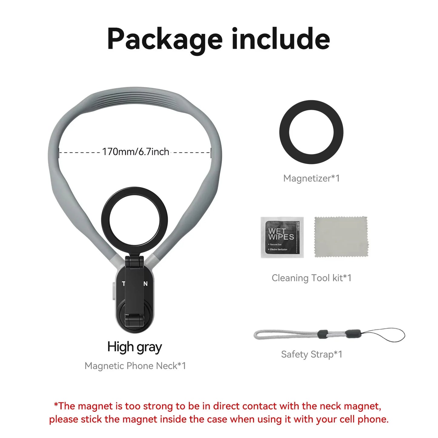 TUQ Silicone Magnetic Quick Release Neck Mount