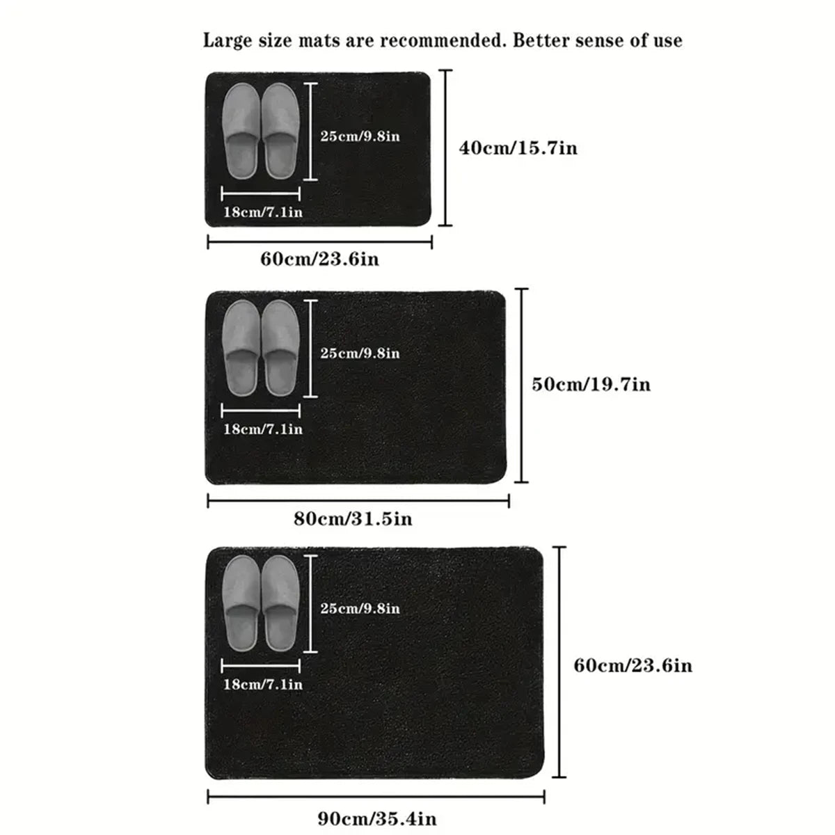 3D Anti Slip Bathroom Mat Machine Washable Quick Drying