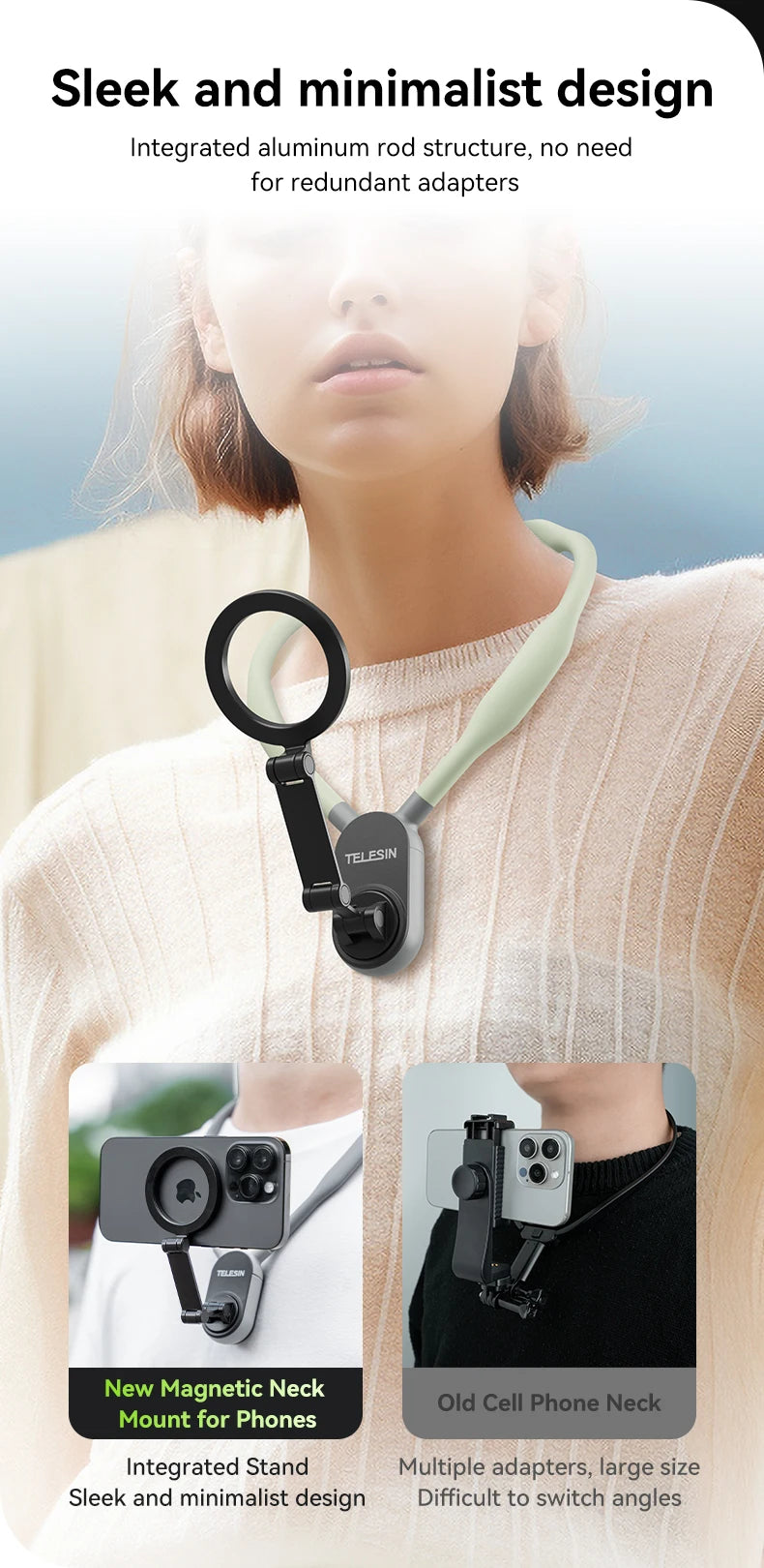 TUQ Silicone Magnetic Quick Release Neck Mount
