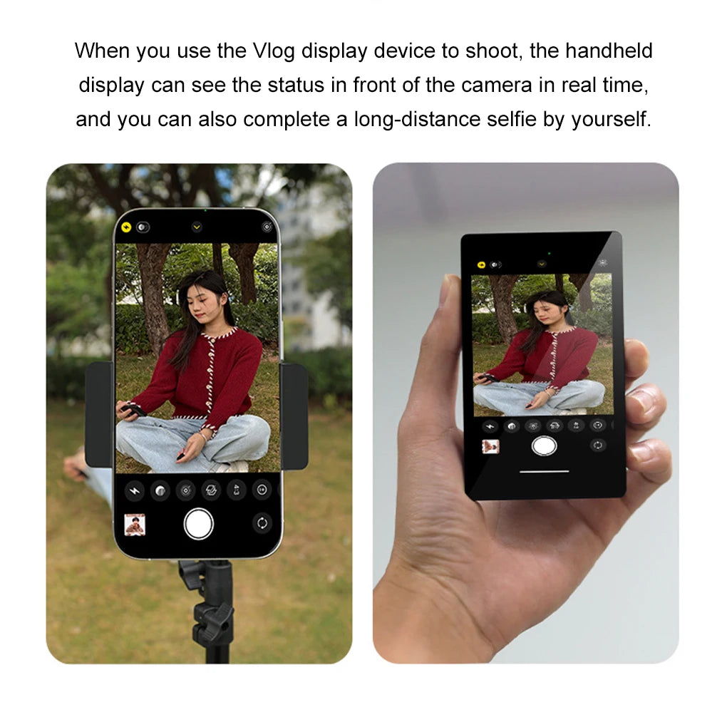 Phone Selfie Monitor Screen for Vlog and Live Stream -For iPhone and Android