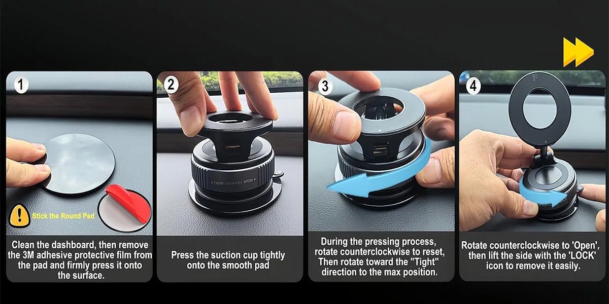 Magnetic Aluminum Alloy Car Phone Holder with 360° Rotation