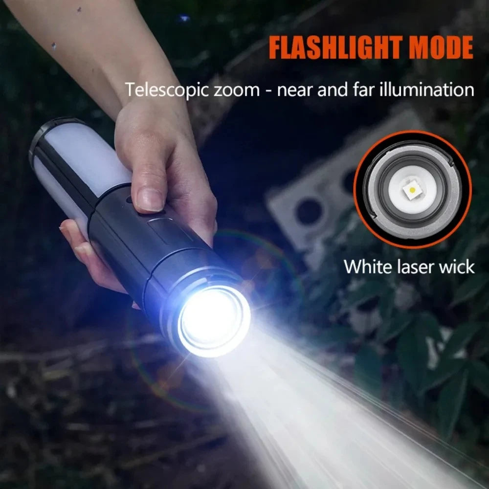 2 in 1 Rechargeable Telescopic Camping Lantern and Flashlight