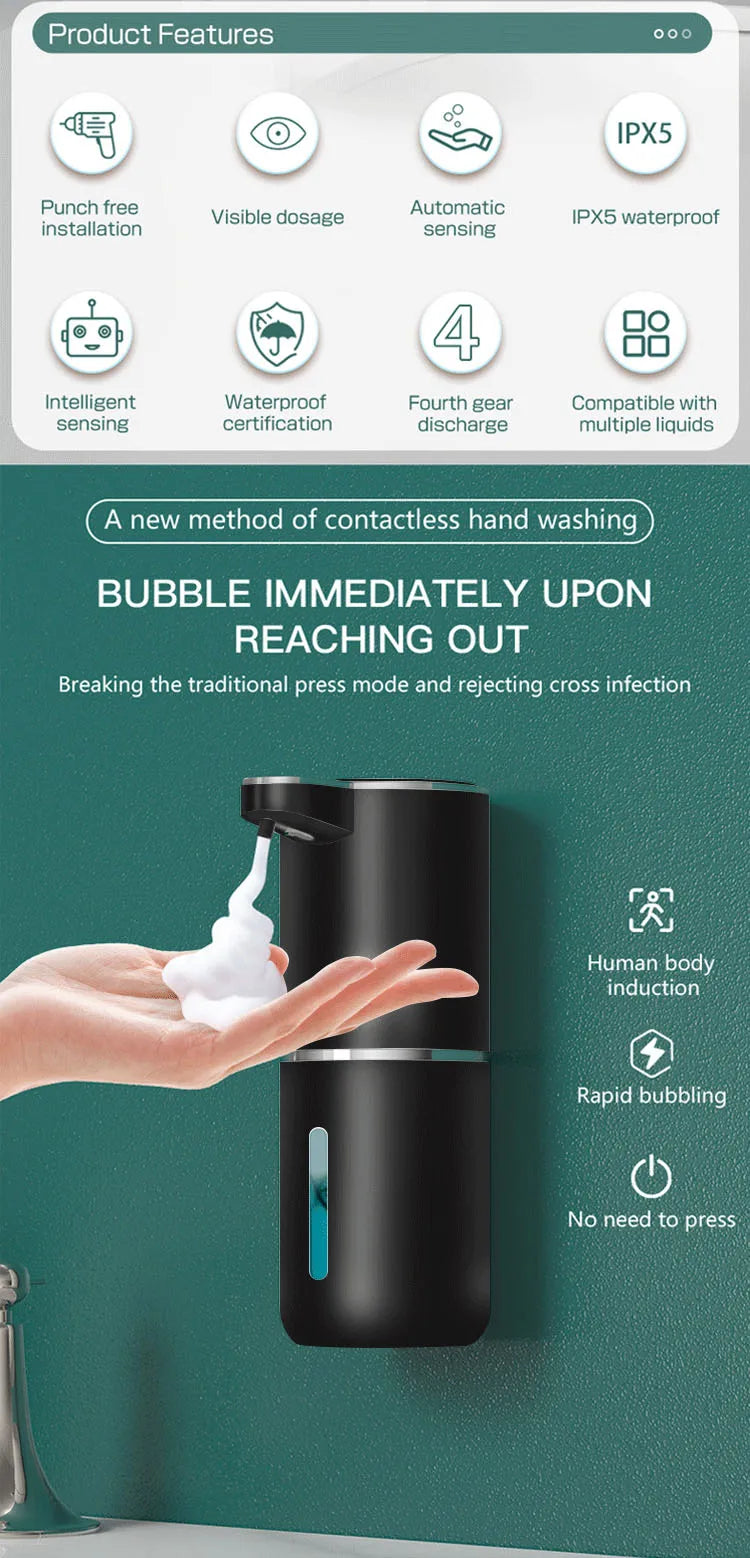 Touchless Soap Dispenser Foam and Liquid Mode for Bathroom Kitchen