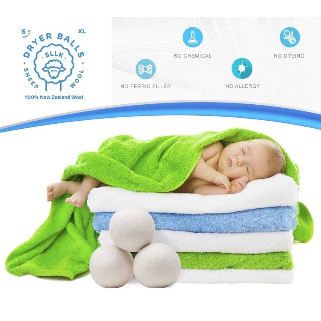 UniQuick Clothes Wool Dryer Balls Laundry For Tumble Dryer Reusable