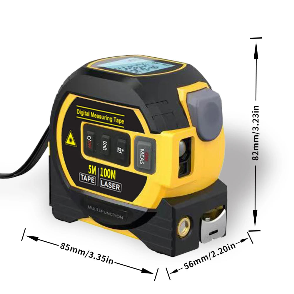 Digital High Precision Laser Tape Measure 3 In 1 Range finder Steel Tape Measure