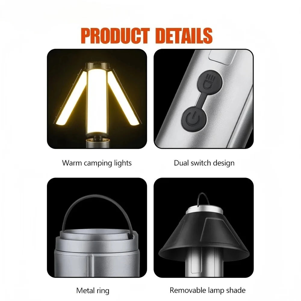 2 in 1 Rechargeable Telescopic Camping Lantern and Flashlight