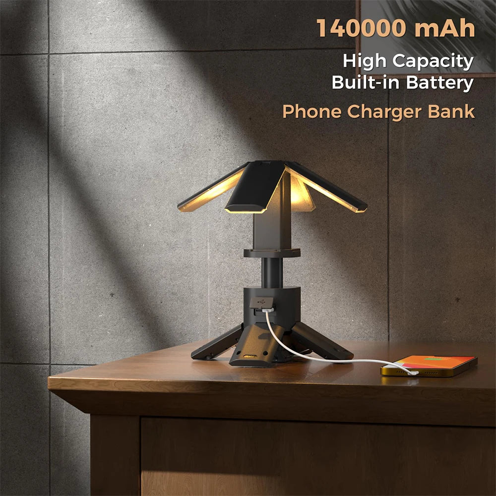 Rechargeable Outdoor Hiking/Fishing Tent Lamp 6000 LM,14000mAh