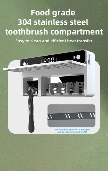UV Toothbrush Holder with Rechargeable Fast Drying & Sterilization
