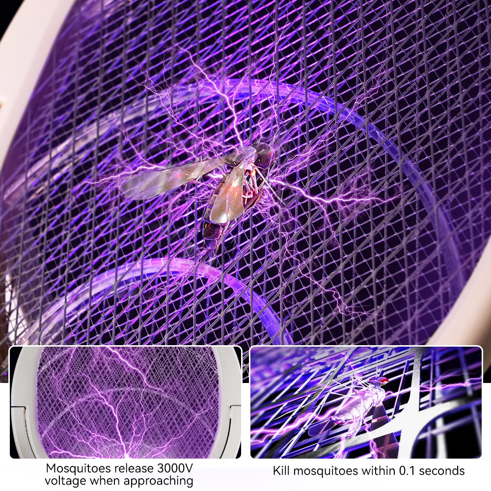 UniQuick Rotating Head Bug Zapper Racket Rechargeable for House Hold