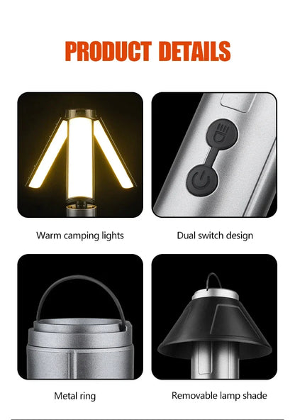 2 in 1 Rechargeable Telescopic Camping Lantern and Flashlight