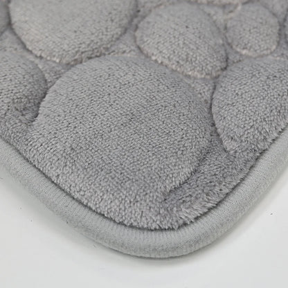 Water-absorbing and Non-slip Bathroom Floor Mat Stone Pattern- 3 Pcs Set