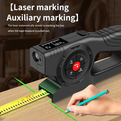 3 in 1 Laser Rangefinder 120M Tape Measure Ruler