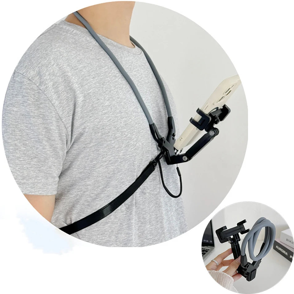 TUQ Universal Adjustable Phone Clip Holder With Chest Strap