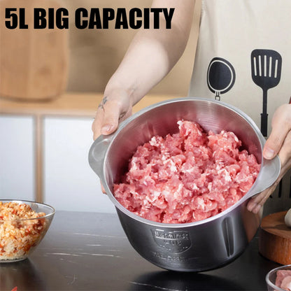 Electric Stainless Steel Meat Grinder and Vegetable Chopper 5L