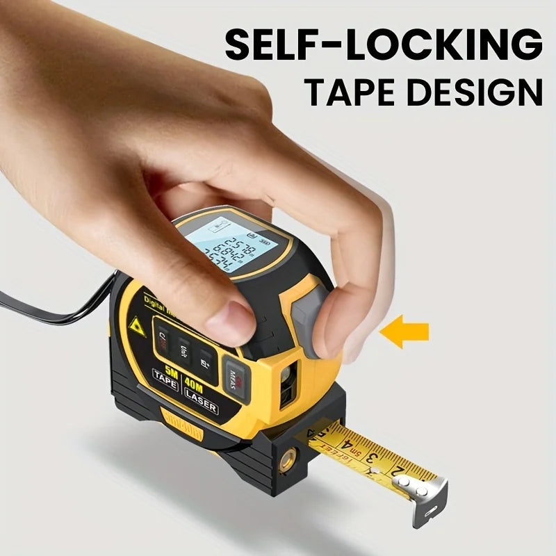 Digital High Precision Laser Tape Measure 3 In 1  Range finder Steel Tape Measure