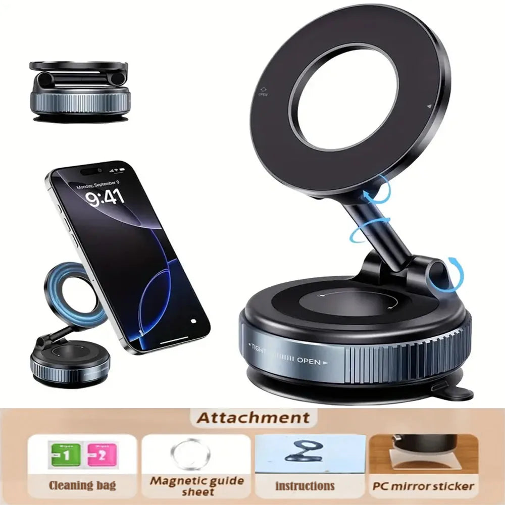 Magnetic Aluminum Alloy Car Phone Holder with 360° Rotation