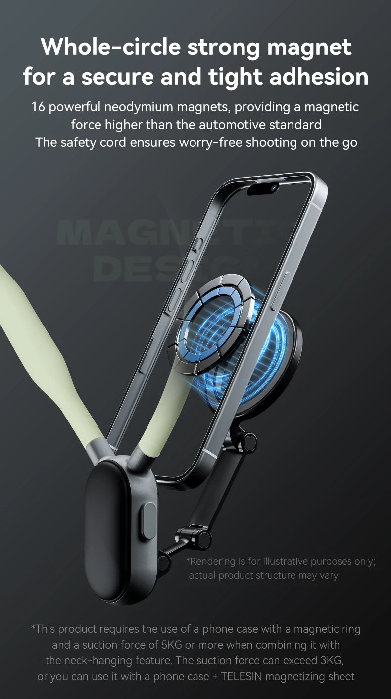 TUQ Silicone Magnetic Quick Release Neck Mount