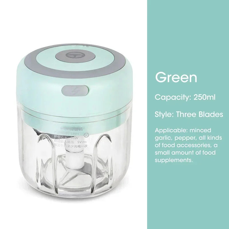 Mini Electric Garlic Chopper USB Charging 100,250,300ML