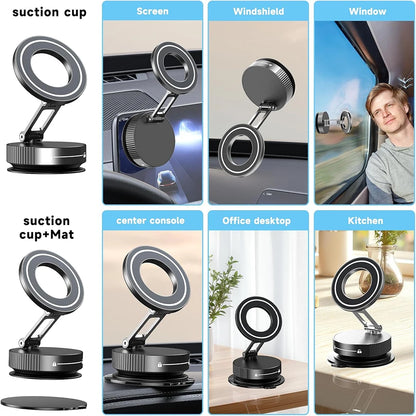 Magnetic Aluminum Alloy Car Phone Holder with 360° Rotation