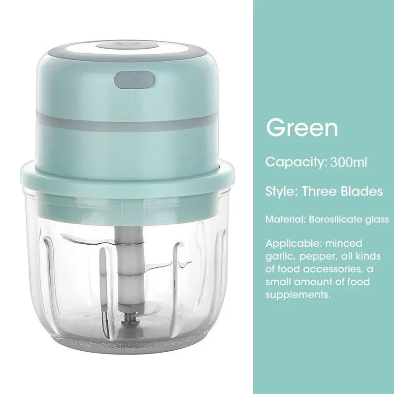 Mini Electric Garlic Chopper USB Charging 100,250,300ML
