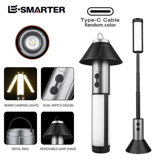 2 in 1 Rechargeable Telescopic Camping Lantern and Flashlight