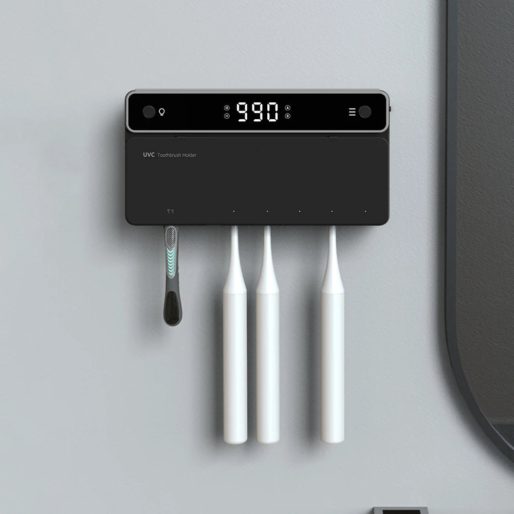 UV Toothbrush Holder with Rechargeable Fast Drying & Sterilization